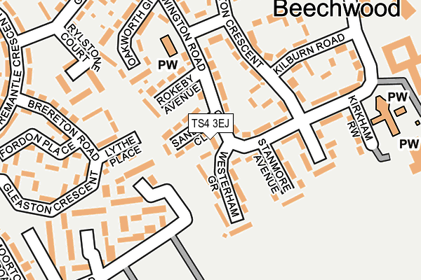 TS4 3EJ map - OS OpenMap – Local (Ordnance Survey)