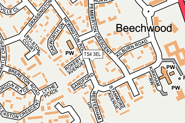 TS4 3EL map - OS OpenMap – Local (Ordnance Survey)