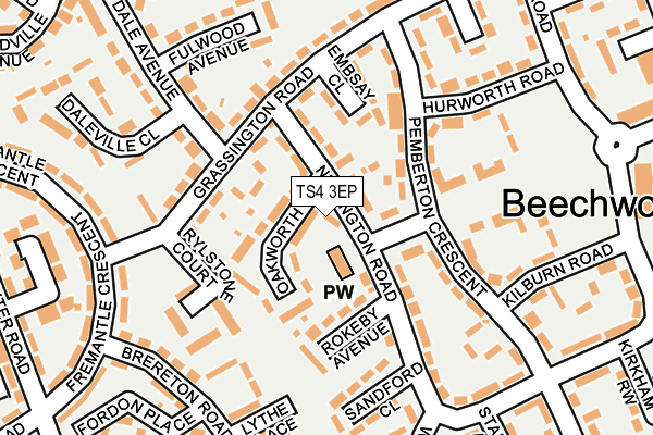 TS4 3EP map - OS OpenMap – Local (Ordnance Survey)