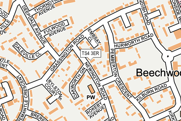 TS4 3ER map - OS OpenMap – Local (Ordnance Survey)