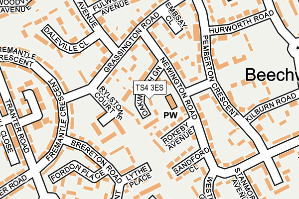 TS4 3ES map - OS OpenMap – Local (Ordnance Survey)