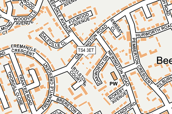 TS4 3ET map - OS OpenMap – Local (Ordnance Survey)