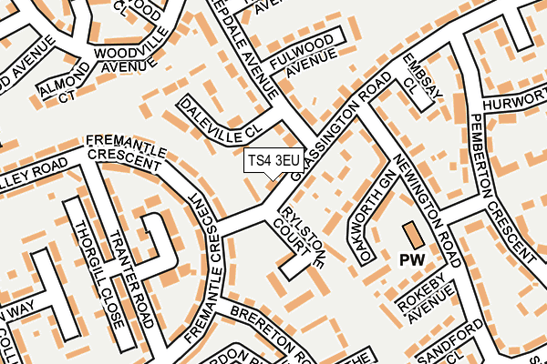 TS4 3EU map - OS OpenMap – Local (Ordnance Survey)