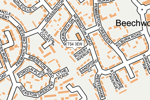 TS4 3EW map - OS OpenMap – Local (Ordnance Survey)