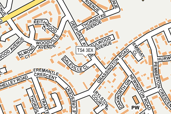 TS4 3EX map - OS OpenMap – Local (Ordnance Survey)