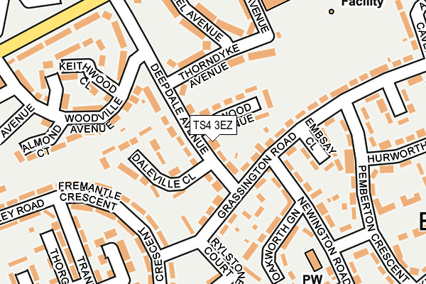 TS4 3EZ map - OS OpenMap – Local (Ordnance Survey)