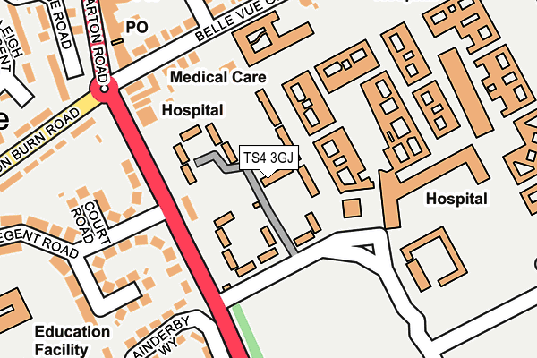 TS4 3GJ map - OS OpenMap – Local (Ordnance Survey)