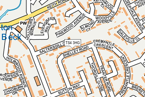 TS4 3HG map - OS OpenMap – Local (Ordnance Survey)