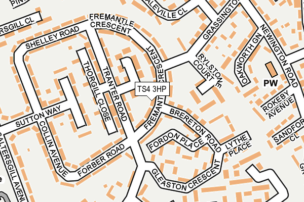 TS4 3HP map - OS OpenMap – Local (Ordnance Survey)