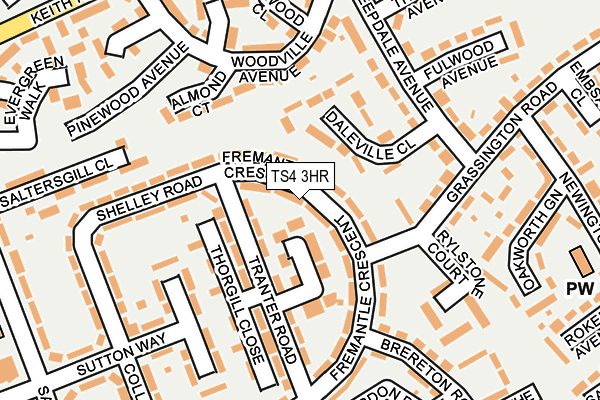 TS4 3HR map - OS OpenMap – Local (Ordnance Survey)