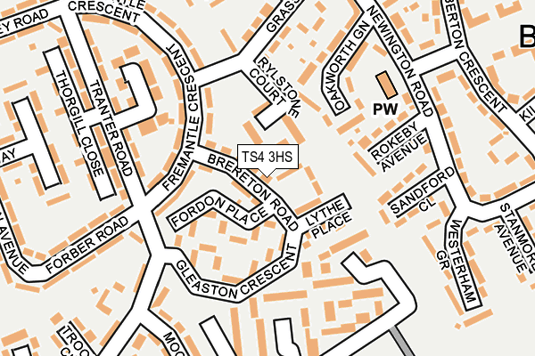 TS4 3HS map - OS OpenMap – Local (Ordnance Survey)