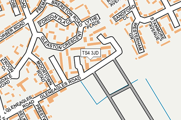 TS4 3JD map - OS OpenMap – Local (Ordnance Survey)