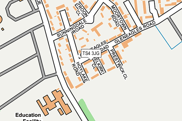 TS4 3JG map - OS OpenMap – Local (Ordnance Survey)