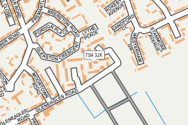 TS4 3JX map - OS OpenMap – Local (Ordnance Survey)