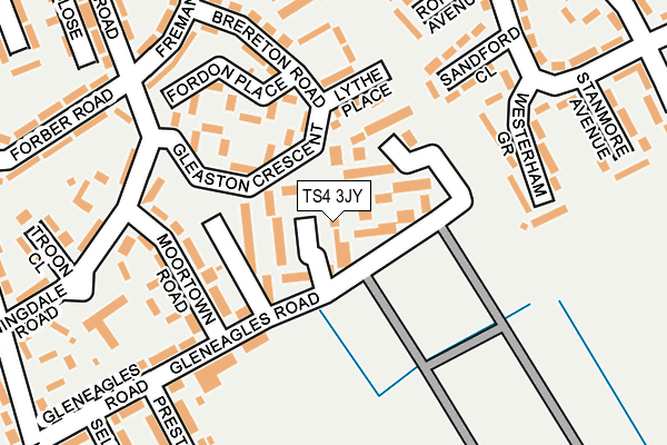 TS4 3JY map - OS OpenMap – Local (Ordnance Survey)