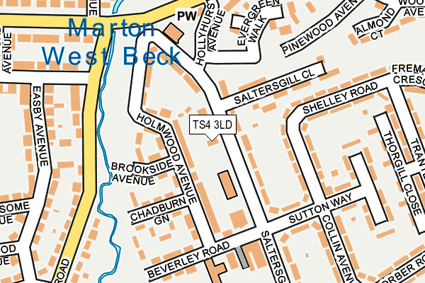 TS4 3LD map - OS OpenMap – Local (Ordnance Survey)