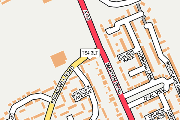 TS4 3LT map - OS OpenMap – Local (Ordnance Survey)