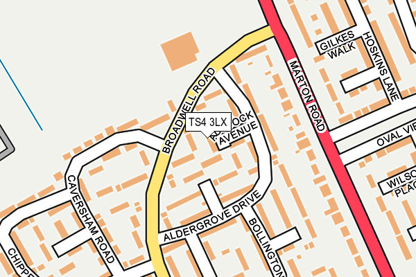 TS4 3LX map - OS OpenMap – Local (Ordnance Survey)