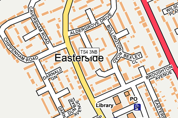 TS4 3NB map - OS OpenMap – Local (Ordnance Survey)