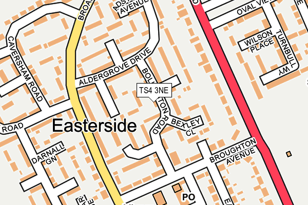 TS4 3NE map - OS OpenMap – Local (Ordnance Survey)