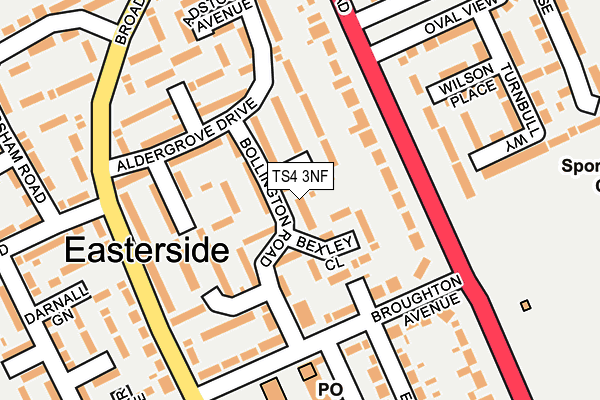 TS4 3NF map - OS OpenMap – Local (Ordnance Survey)