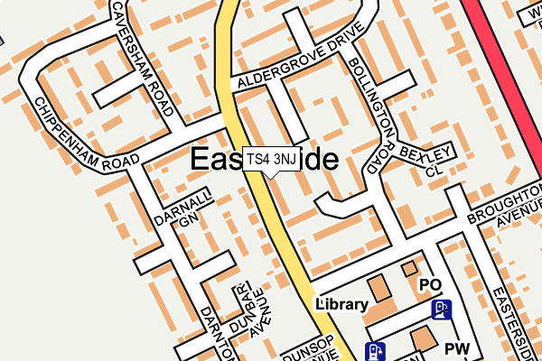 TS4 3NJ map - OS OpenMap – Local (Ordnance Survey)