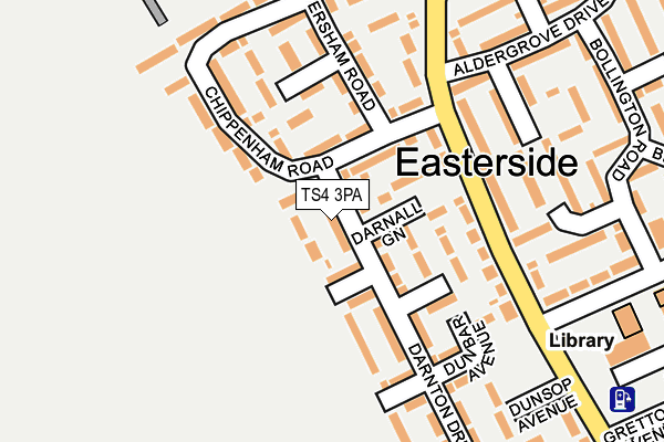 TS4 3PA map - OS OpenMap – Local (Ordnance Survey)