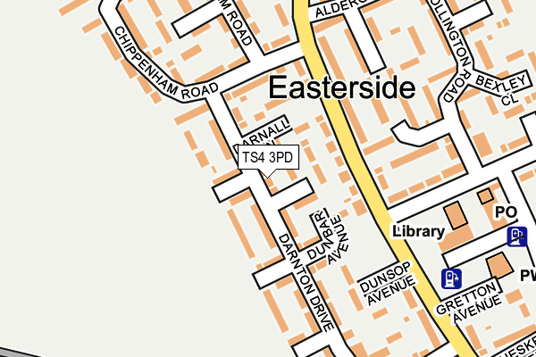 TS4 3PD map - OS OpenMap – Local (Ordnance Survey)