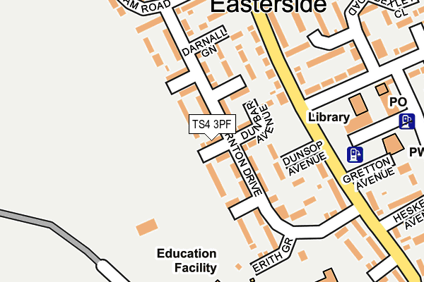 TS4 3PF map - OS OpenMap – Local (Ordnance Survey)