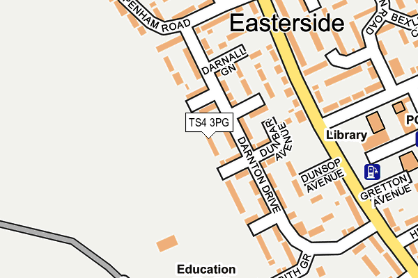 TS4 3PG map - OS OpenMap – Local (Ordnance Survey)