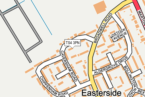 TS4 3PN map - OS OpenMap – Local (Ordnance Survey)