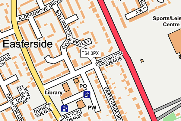 TS4 3PX map - OS OpenMap – Local (Ordnance Survey)