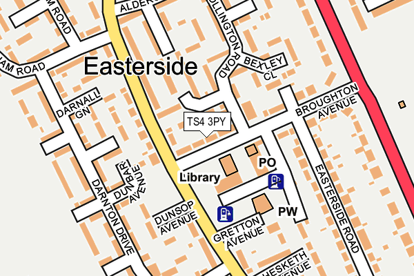 TS4 3PY map - OS OpenMap – Local (Ordnance Survey)