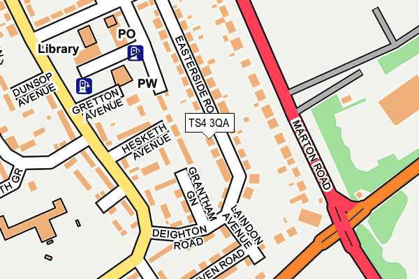 TS4 3QA map - OS OpenMap – Local (Ordnance Survey)