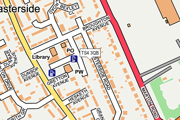 TS4 3QB map - OS OpenMap – Local (Ordnance Survey)