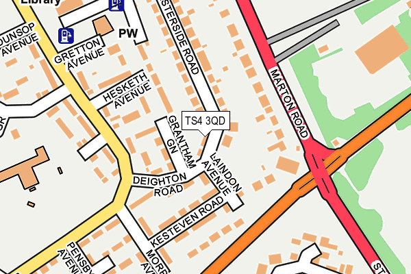 TS4 3QD map - OS OpenMap – Local (Ordnance Survey)