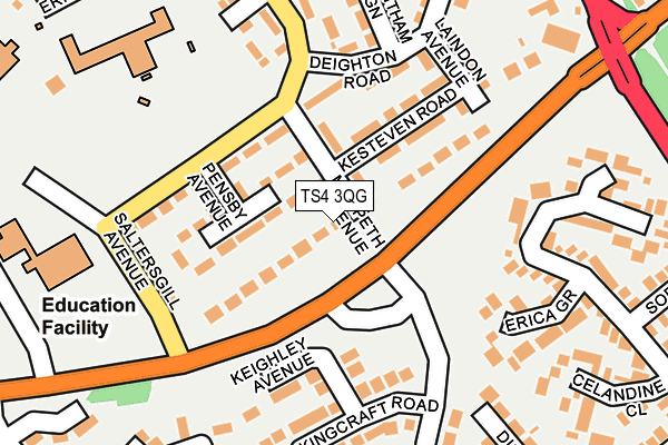 TS4 3QG map - OS OpenMap – Local (Ordnance Survey)