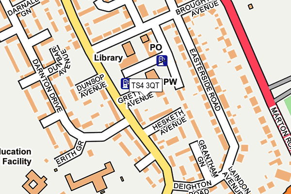 TS4 3QT map - OS OpenMap – Local (Ordnance Survey)