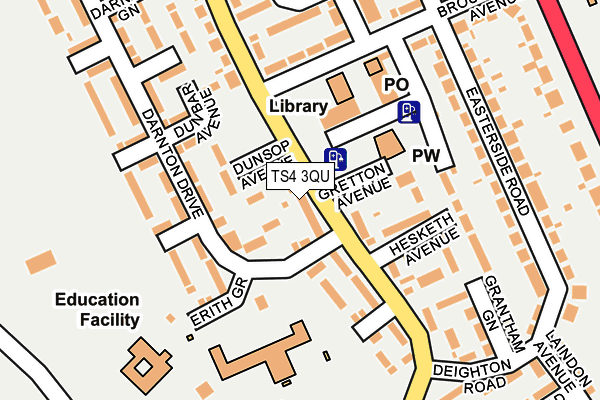 TS4 3QU map - OS OpenMap – Local (Ordnance Survey)