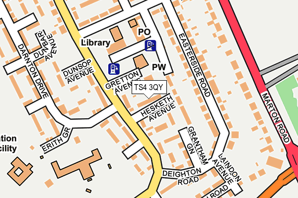 TS4 3QY map - OS OpenMap – Local (Ordnance Survey)