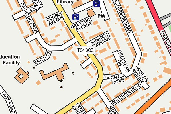 TS4 3QZ map - OS OpenMap – Local (Ordnance Survey)