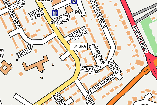 TS4 3RA map - OS OpenMap – Local (Ordnance Survey)