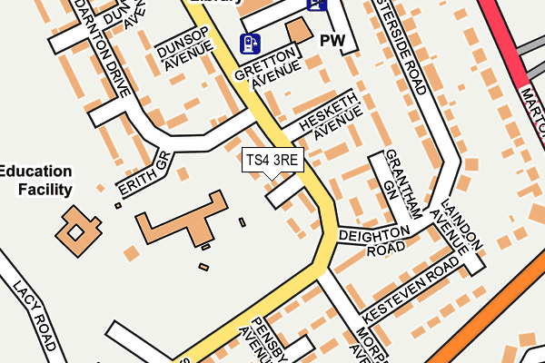 TS4 3RE map - OS OpenMap – Local (Ordnance Survey)