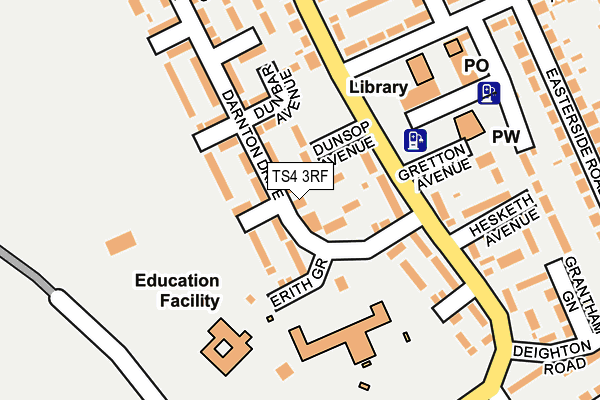 TS4 3RF map - OS OpenMap – Local (Ordnance Survey)