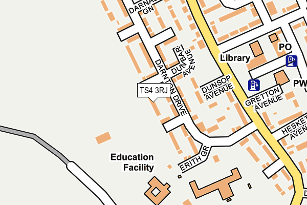 TS4 3RJ map - OS OpenMap – Local (Ordnance Survey)