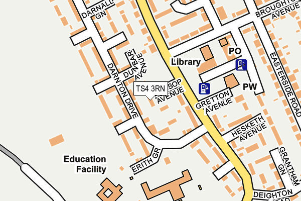 TS4 3RN map - OS OpenMap – Local (Ordnance Survey)