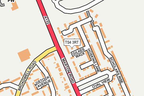 TS4 3RT map - OS OpenMap – Local (Ordnance Survey)