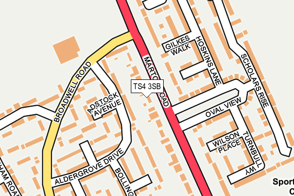 TS4 3SB map - OS OpenMap – Local (Ordnance Survey)