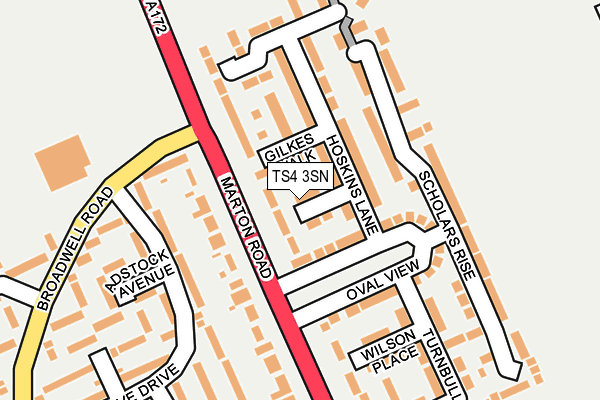 TS4 3SN map - OS OpenMap – Local (Ordnance Survey)