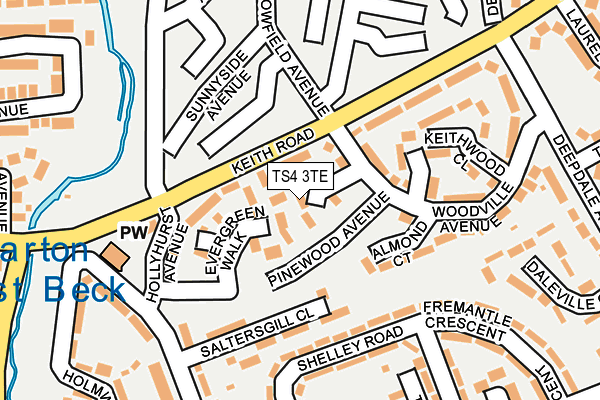 TS4 3TE map - OS OpenMap – Local (Ordnance Survey)